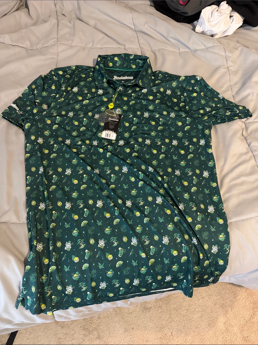 BirdieBoss green polo “Ramen corner” brand new size XL